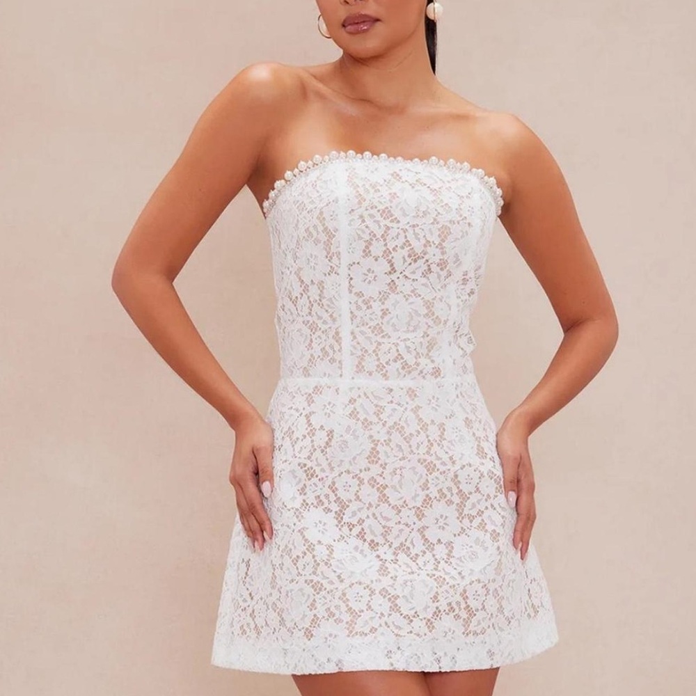 Fashion Nova White Lace Mini Dress